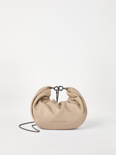 Brunello Cucinelli Brioche hobo bag in soft leather with precious chain