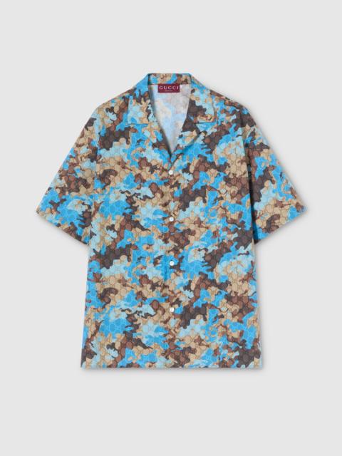 GUCCI Printed cotton poplin bowling shirt