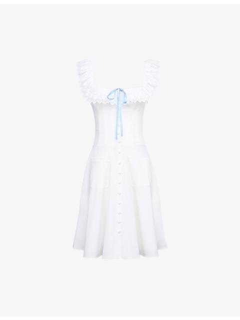 House of CB Mathilde Broderie-Anglaise Stretch-Cotton Midi Dress