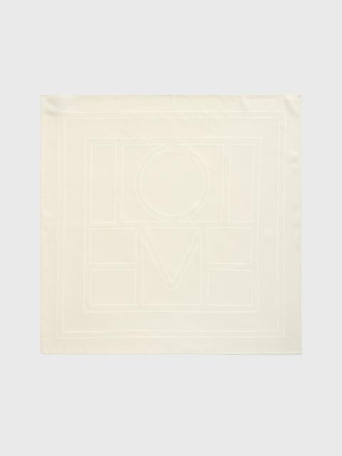 TOTEME Embroidered monogram silk scarf cream