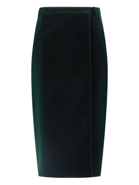 SAINT LAURENT velvet midi skirt