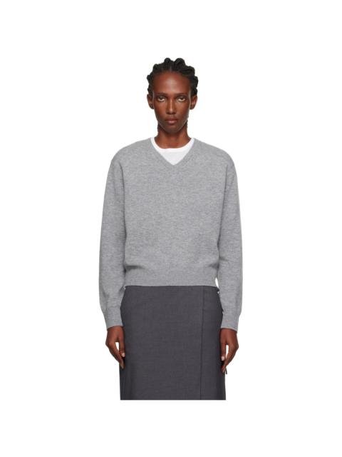 Dunst Gray Cashmere V-Neck Sweater