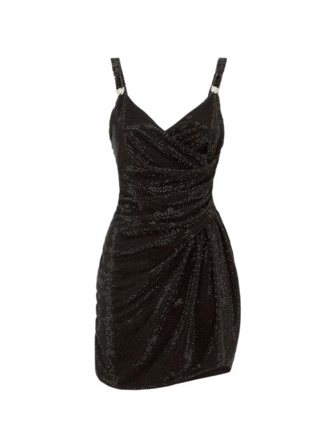 crystal-embellished gathered minidress