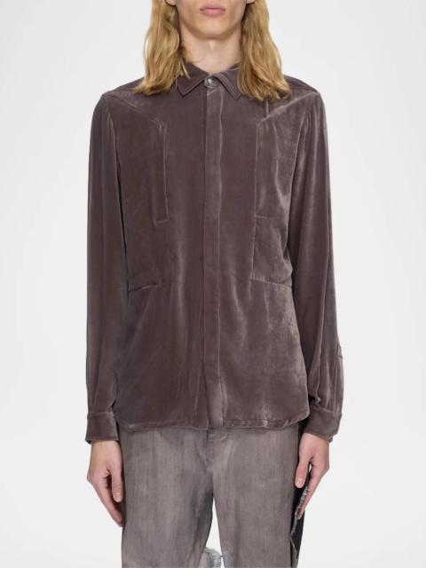Rick Owens Men's Fogpocket Velvet Outershirt