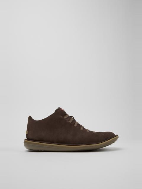 CAMPER Beetle Brown Nubuck Ankle Boots for Men.