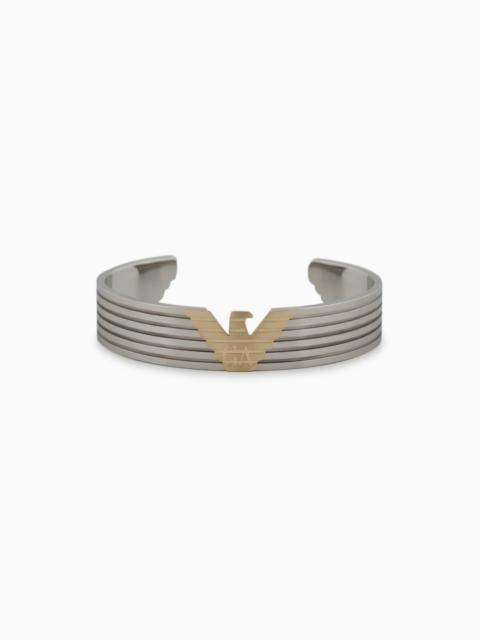 EMPORIO ARMANI TWO-TONE STAINLESS STEEL CUFF BRACELET