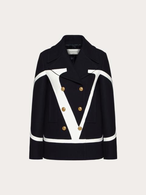 Valentino VLogo Signature Drill Drap Pea Coat