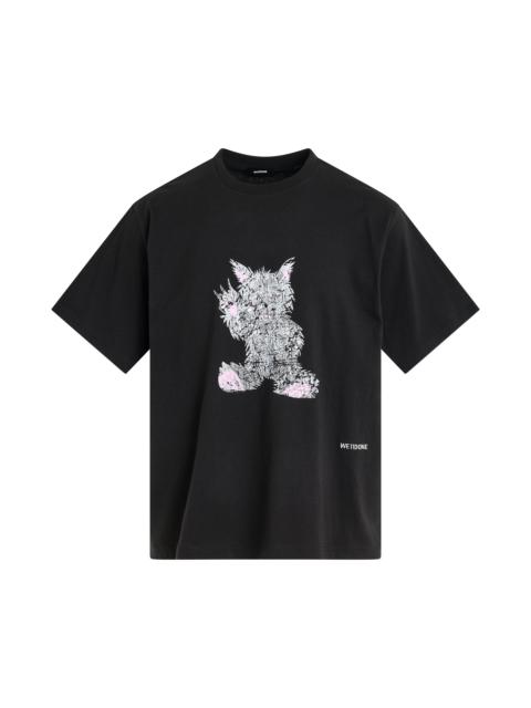 Washed Character T-Shirt in Black