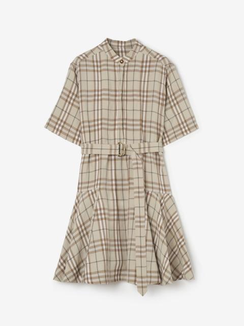 Burberry Check Linen Blend Dress
