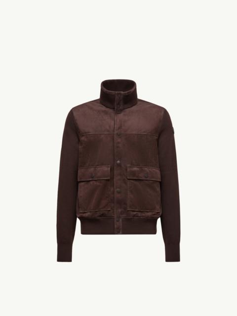 Moncler Wool & Suede Cardigan