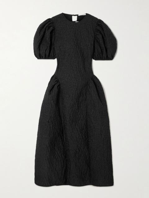 CECILIE BAHNSEN Bali cutout matelassé midi dress Black