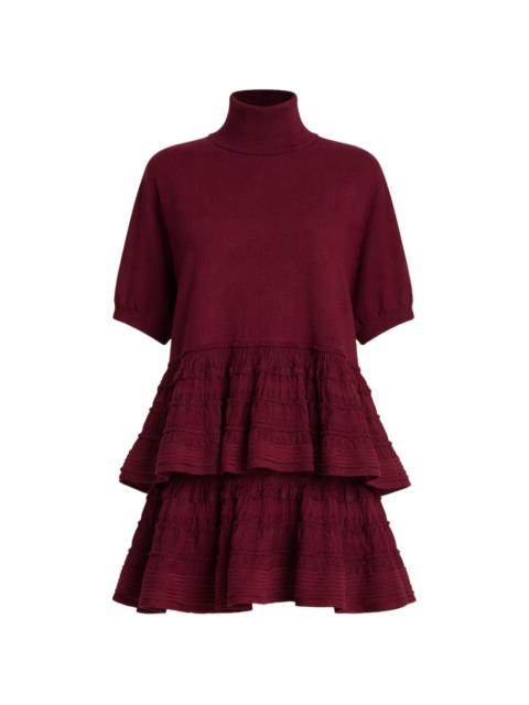 Alaïa ruffled roll-neck dress
