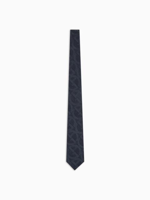 GIORGIO ARMANI Cupro monogram tie