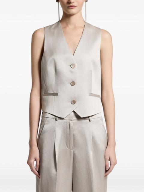 PESERICO button V-neck waistcoat