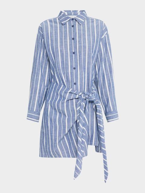 APIECE APART Alessandra Striped Chambray Mini Shirtdress