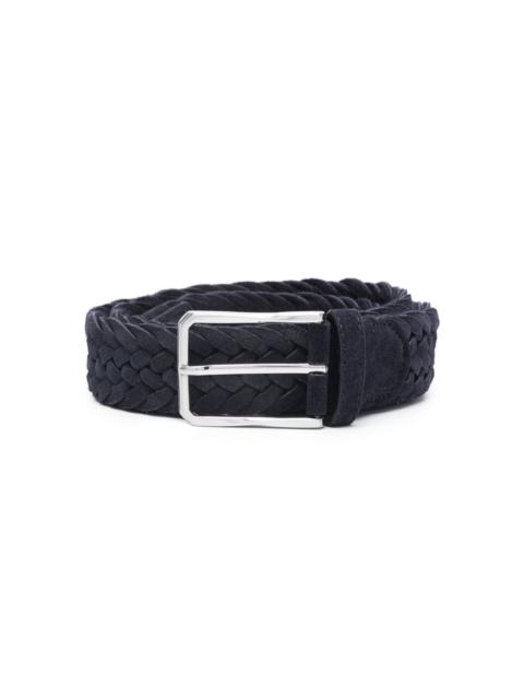 Canali braided suede belt