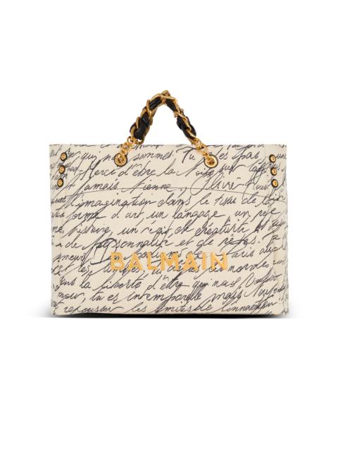 Balmain 1945 Soft XXL tote bag in printed canvas