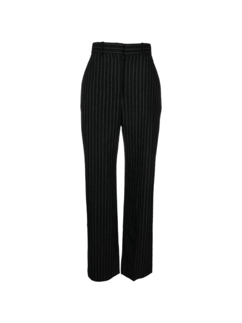 chalk stripe wool trousers