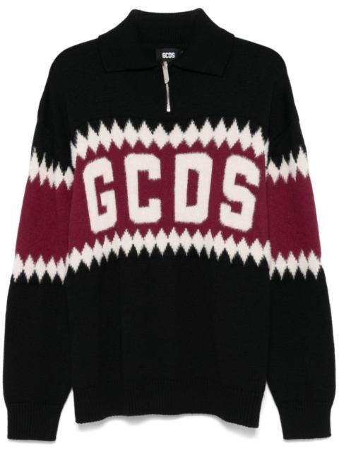 GCDS logo-intarsia sweater