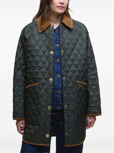Barbour quilted corduroy-collar coat