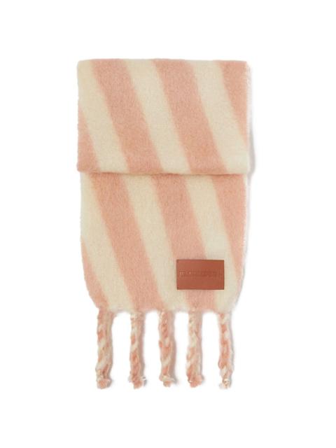 Jil Sander striped brushed scarf