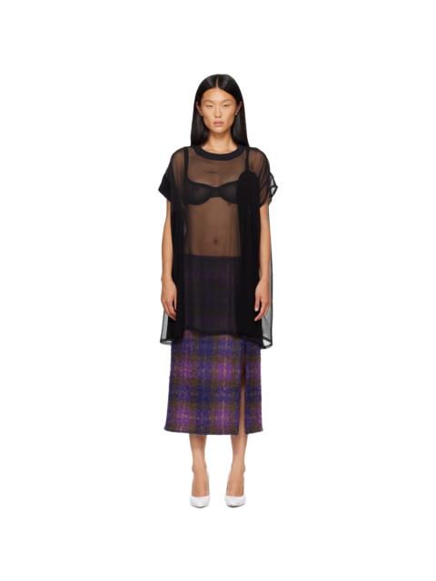 OPEN YY Black Sheer Convertible Minidress