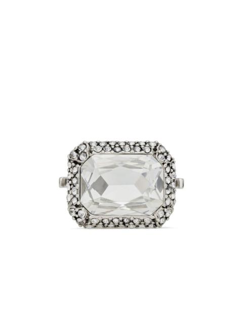 SAINT LAURENT crystal-embellished knuckleduster ring