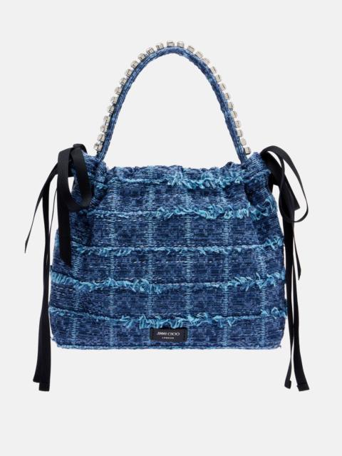 JIMMY CHOO Drawstring Mini embellished top-handle bag