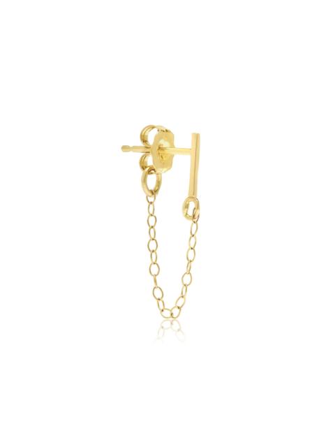 STONE AND STRAND Gold Bar Front To Back Chain Earring