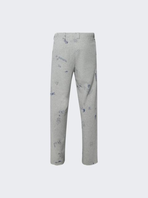 VETEMENTS Scribbled Tailored Sweatpants Grey Melange