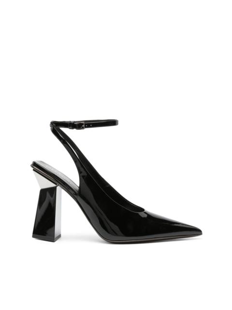 110mm pointed-toe patent leather pumps