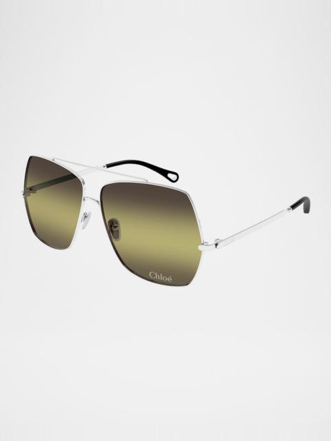 Chloé Gradient Aviator Metal Sunglasses