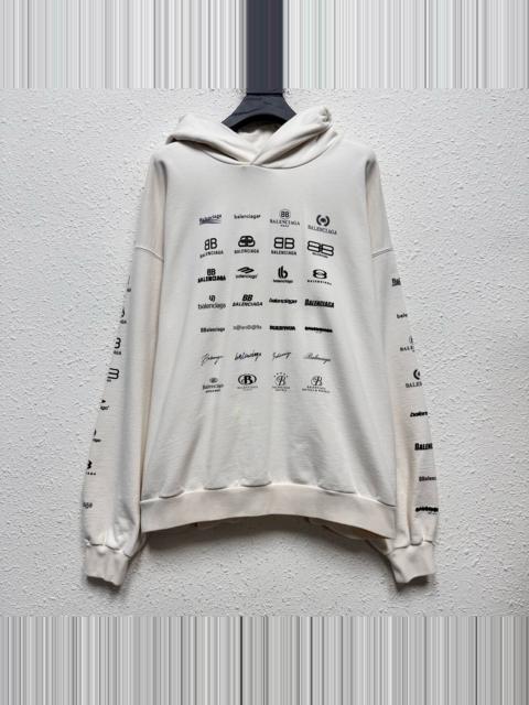BALENCIAGA Balenciaga Multi-Element Full Print LOGO Hooded Sweater
