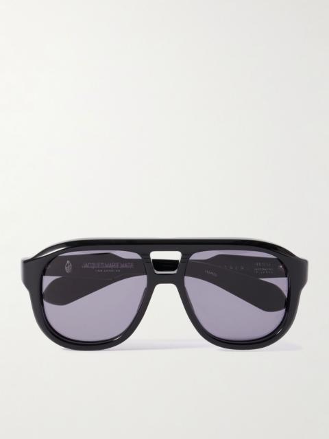 JACQUES MARIE MAGE Jasper Aviator-Style Acetate Sunglasses Black