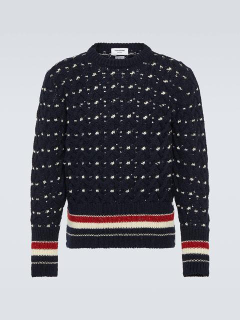 Cable-knit wool-blend sweater