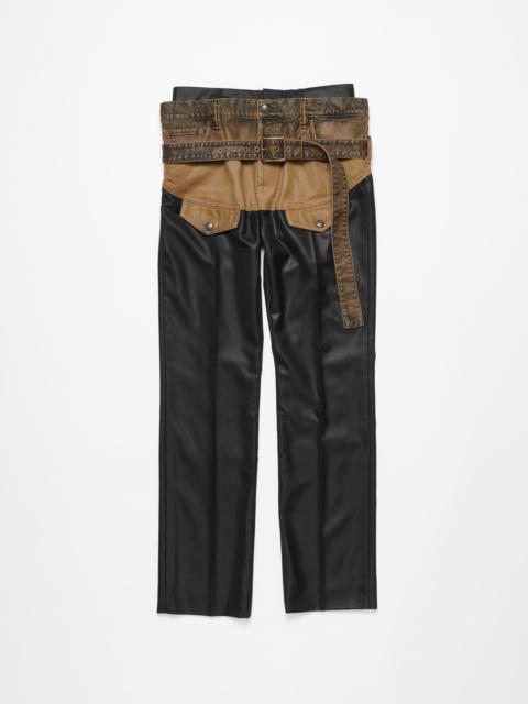 Wool blend trousers - Black/Black