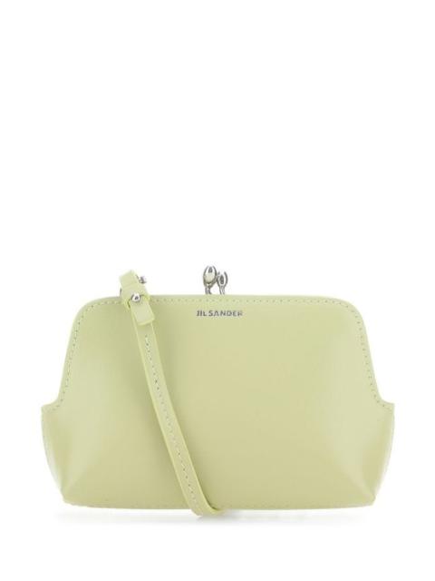 Pastel green leather micro Goji crossbody bag