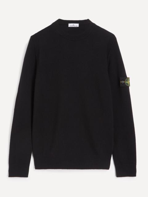 Stone Island Lambswool Crew-Neck Jumper in Black