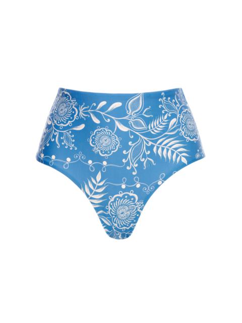 Magenta Floral Bikini Bottom blue