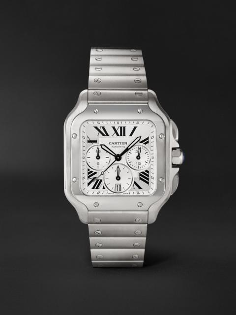 Cartier Santos de Cartier Automatic Chronograph Stainless Steel Watch, ref.CRWSSA0083 White