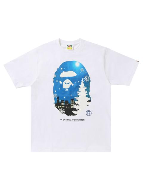 A BATHING APE® BAPE Christmas Ape Head Glow In The Dark Tee 'White'