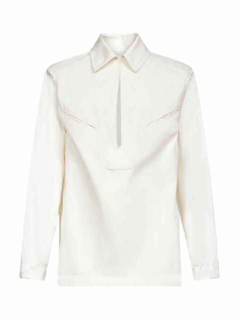Dries Van Noten White cotton and viscose popover shirt