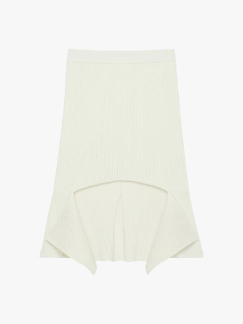 Givenchy ASYMMETRICAL SKIRT IN WOOL AND SILK