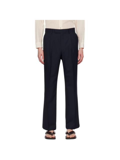 Navy Pleated Trousers