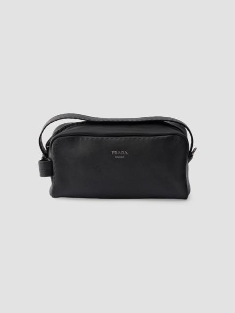 Prada Men's Nappa Leather Shoulder Bag - Black