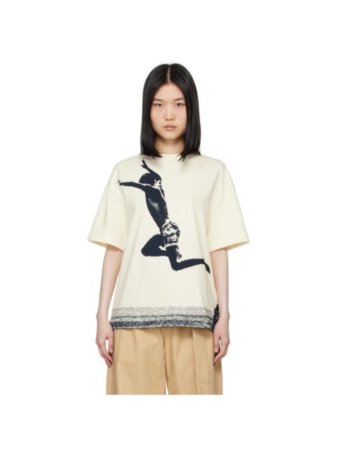 Jil Sander Off-White Printed Graphic T-Shirt