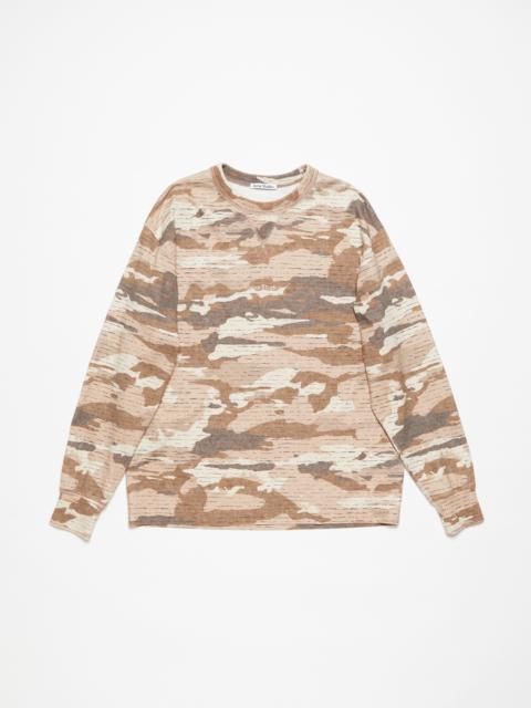 Acne Studios Print logo crew neck - Cacao brown