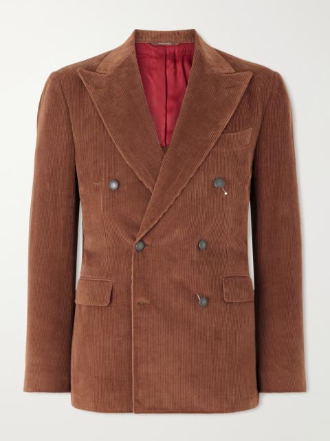 Canali Capri Double-Breasted Cotton-Corduroy Blazer