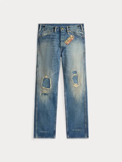 RRL by Ralph Lauren Straight Fit Eastborough Distressed Jean