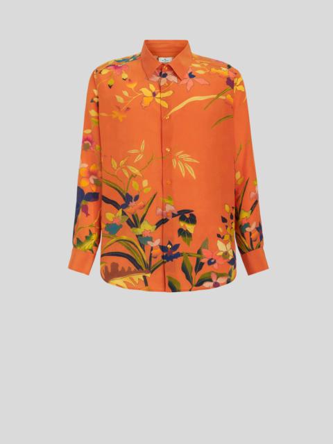 Etro LEAFY FLORAL SILK SHIRT